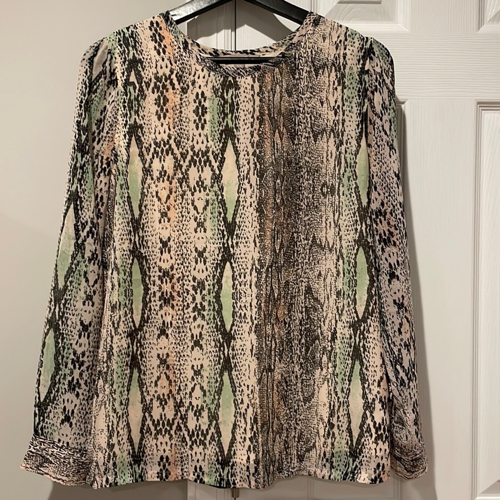 Sheer reptile print blouse